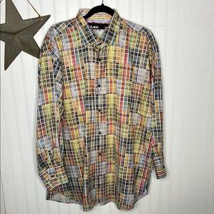 Westport Men's Multicolor Checkered Button Down Shirt Size 2XL